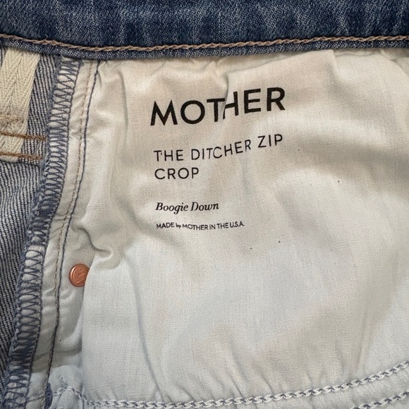 MOTHER The Ditcher Zip Crop Straight Leg Jean Boogie Down Size 30 New With Tags - Picture 12 of 16
